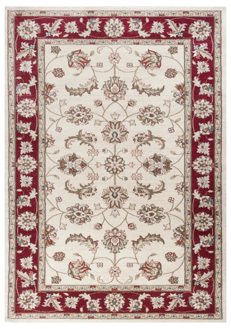 9' X 12'  Polypropylene Ivory Or Red Area Rug