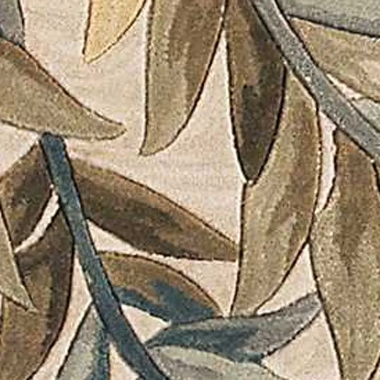 9' X 12' Ivory Hand Tufted Pinnate Fronds Indoor Area Rug