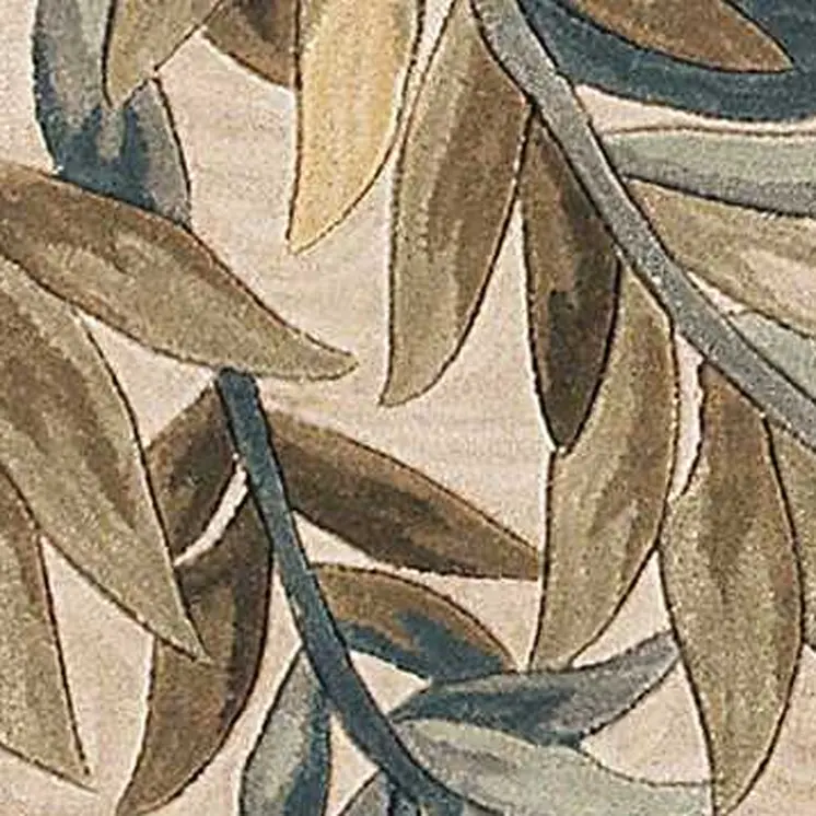 9' X 12' Ivory Hand Tufted Pinnate Fronds Indoor Area Rug