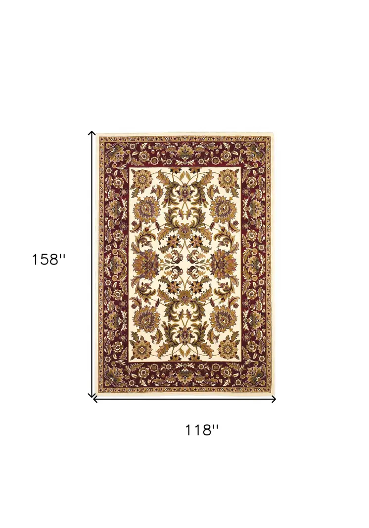 9' X 13'  Polypropylene Ivory Or Red Area Rug