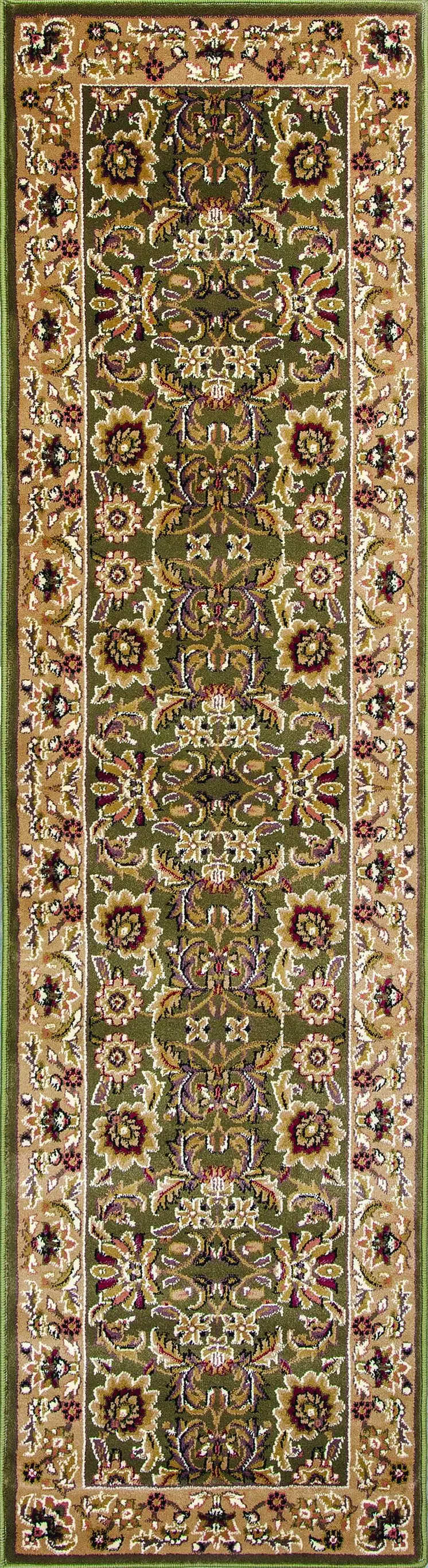 10' X 13' Green Taupe Machine Woven Floral Traditional Indoor Area Rug