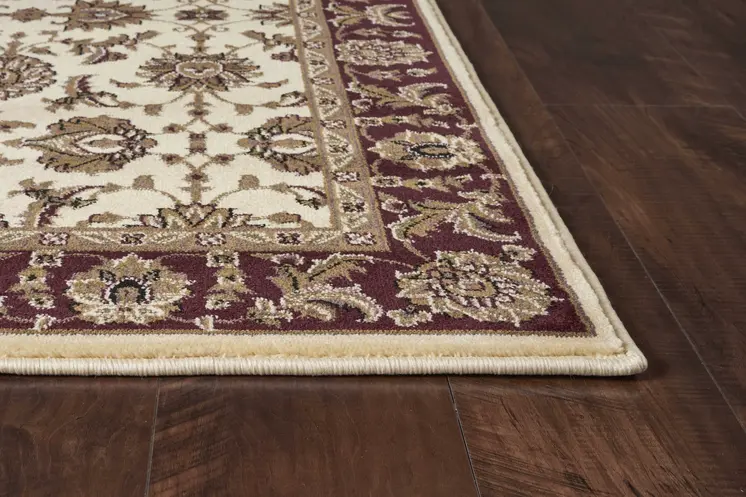9' X 13'  Polypropylene Ivory Or Red Area Rug