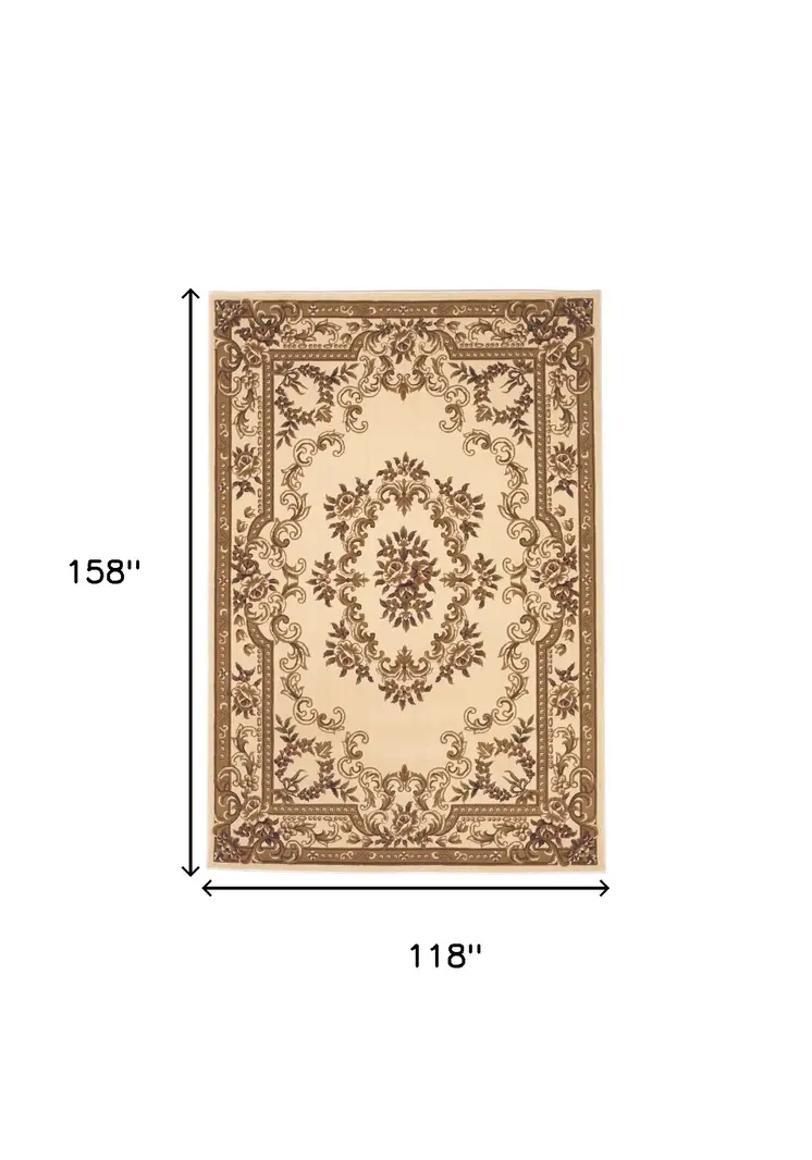 9' X 13'  Polypropylene Ivory Area Rug