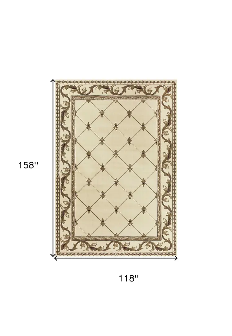 9' X 13'  Polypropylene Ivory Area Rug