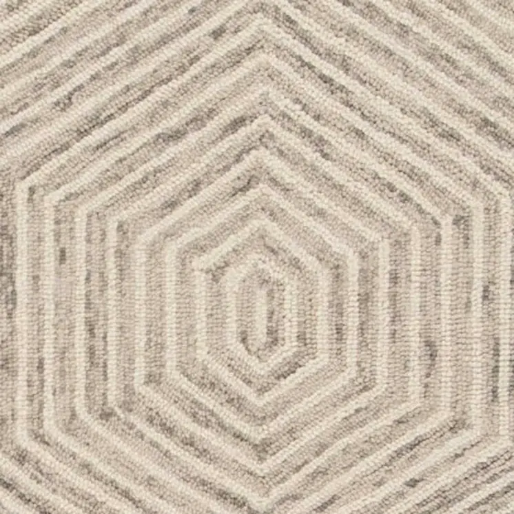9' X 12' Sand Beige Wool Geometric Hand Tufted Area Rug