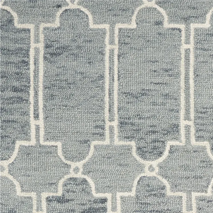 9' X 12'  Wool Blue Area Rug