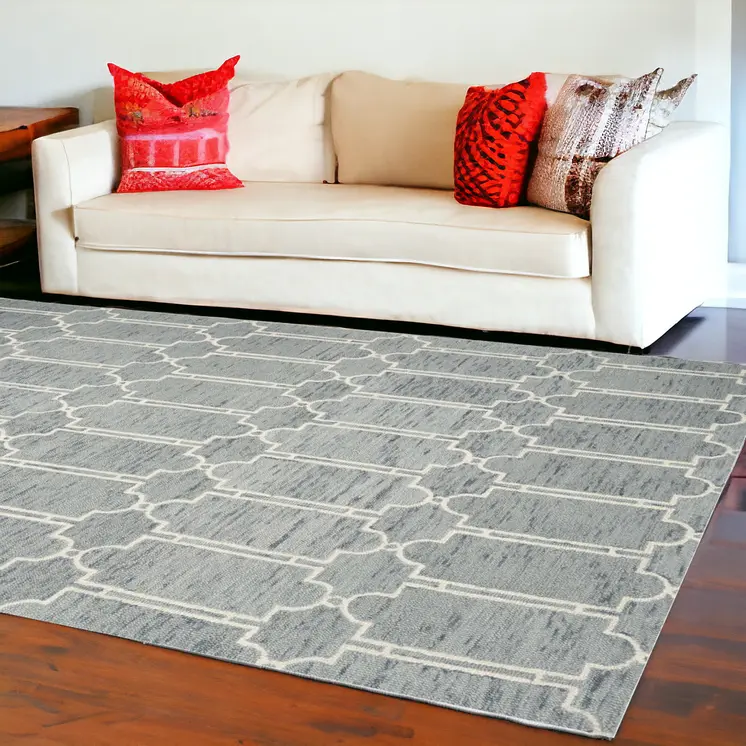 9' X 12'  Wool Blue Area Rug