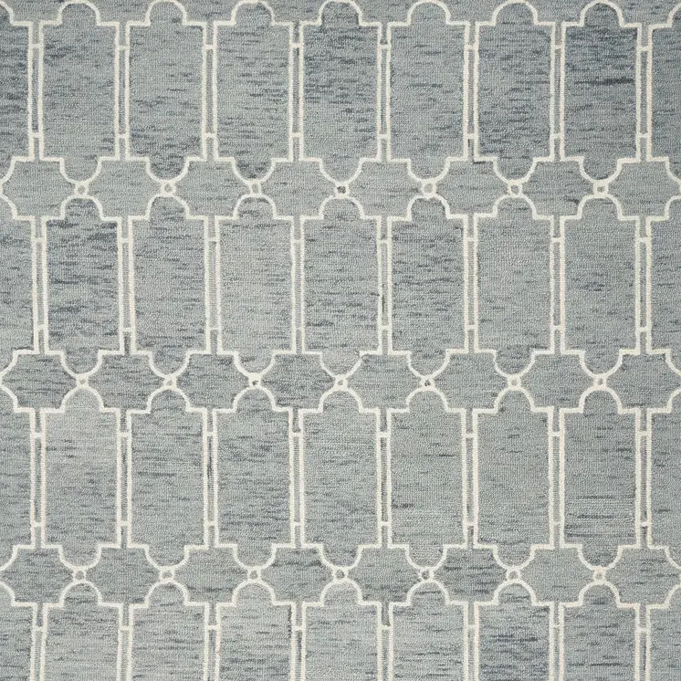 9' X 12'  Wool Blue Area Rug
