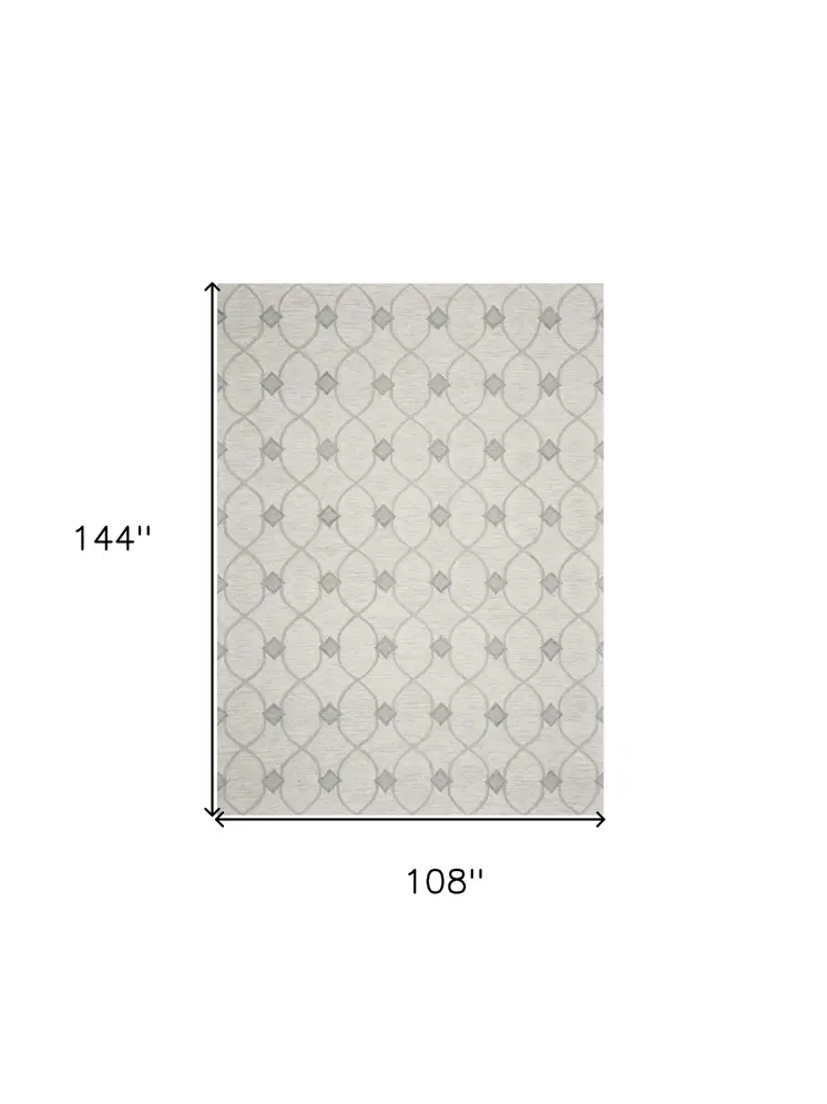 9' X 12' Ivory Wool Hand Tufted Area Rug