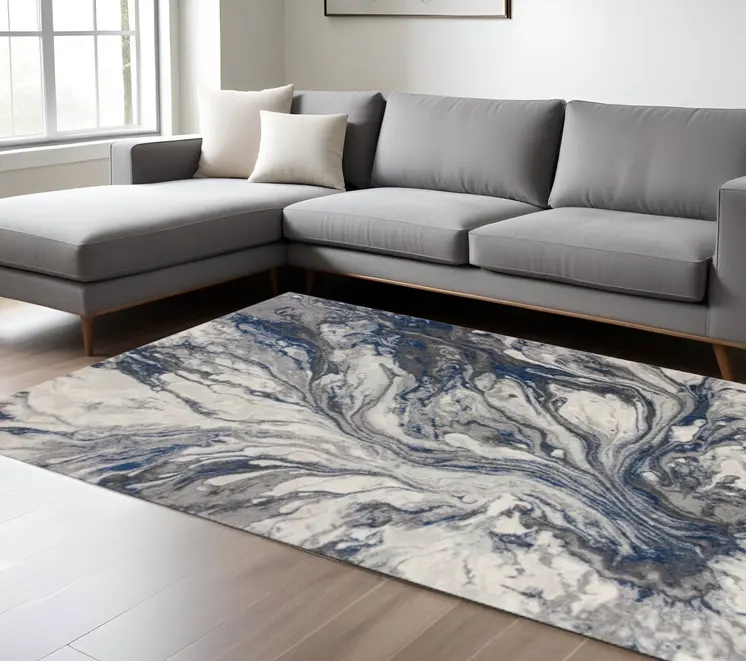 10' X 13' Gray Abstract Area Rug