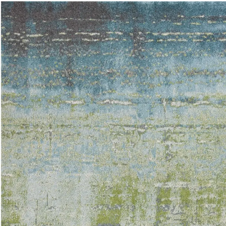 9' X 13'  Polypropylene Blue Or  Green Area Rug