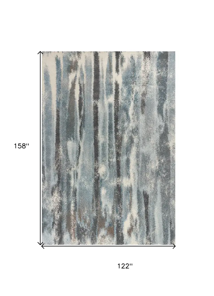 9' X 13'  Polypropylene Teal Area Rug