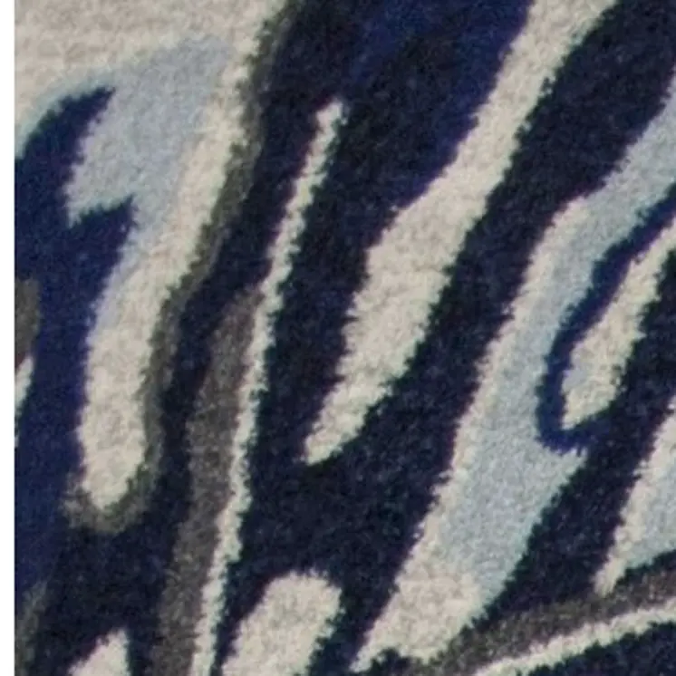 10' X 13' Gray And Blue Tropical Floral Area Rug