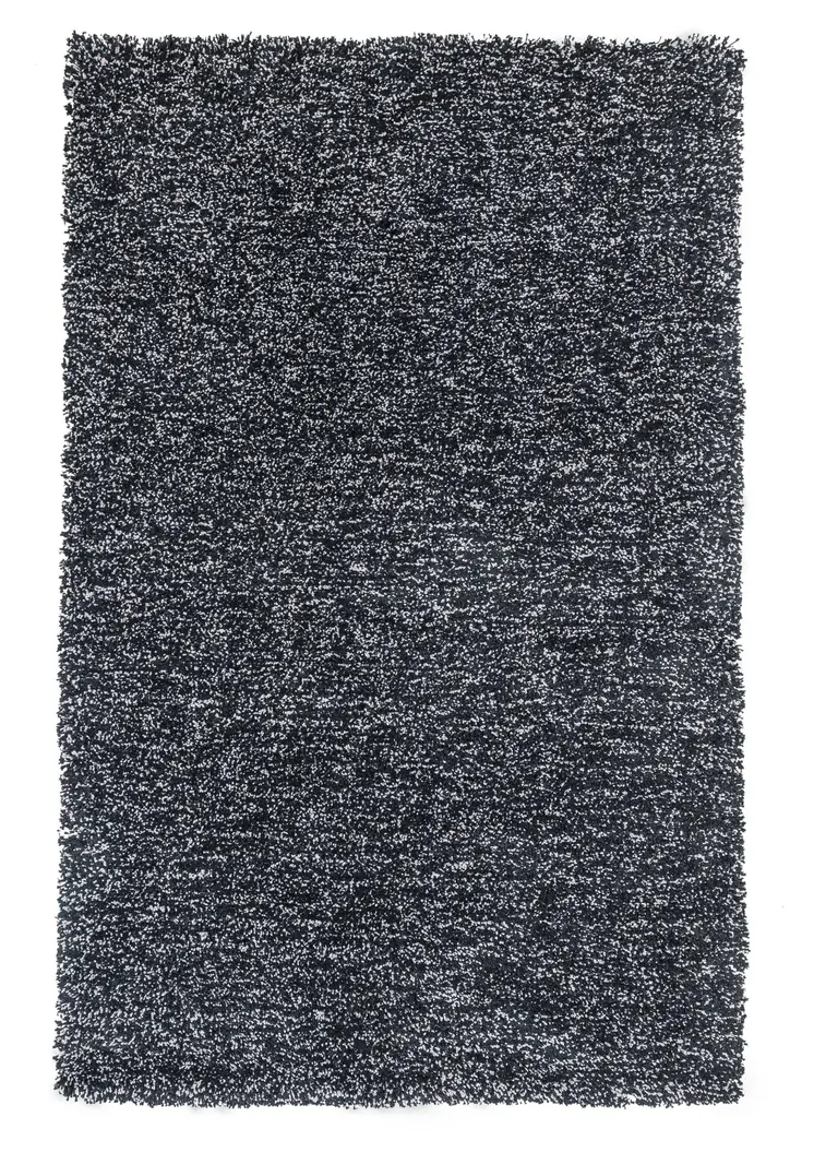 9' X 13' Black Abstract Shag Hand Woven Area Rug