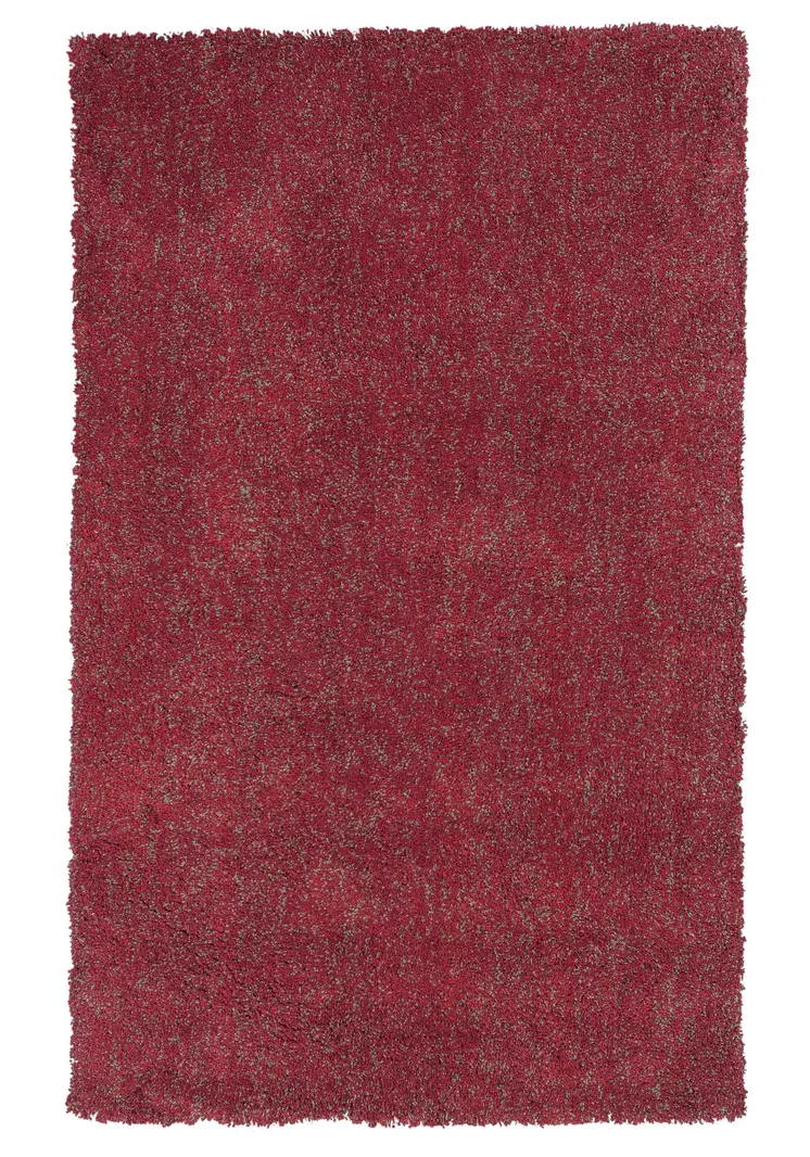 9' X 13' Red Shag Hand Woven Area Rug