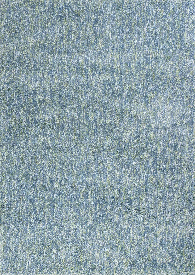 9' X 13' Blue And Beige Abstract Shag Hand Woven Area Rug