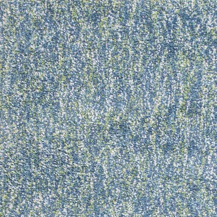 9' X 13' Blue And Beige Abstract Shag Hand Woven Area Rug