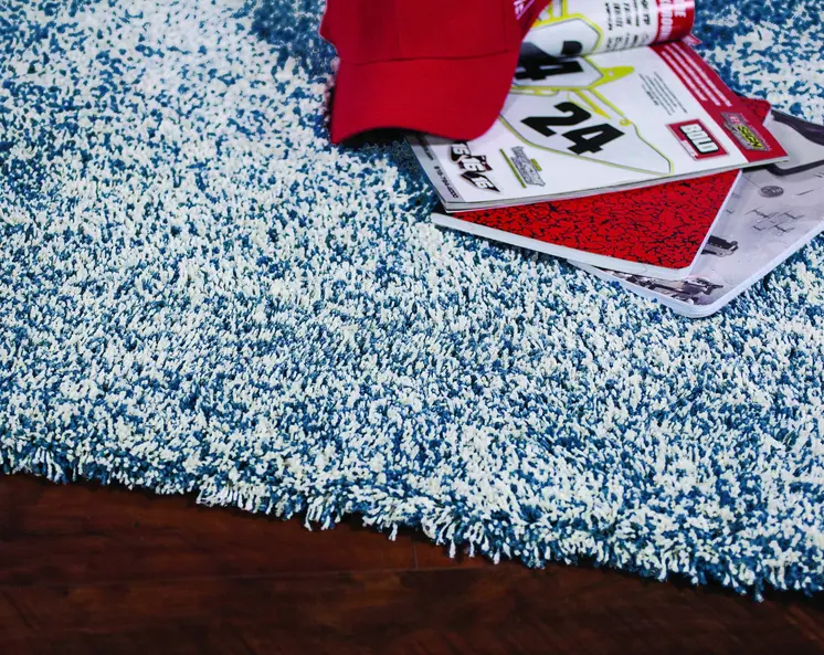 9' X 13' Ivory Abstract Shag Hand Woven Area Rug