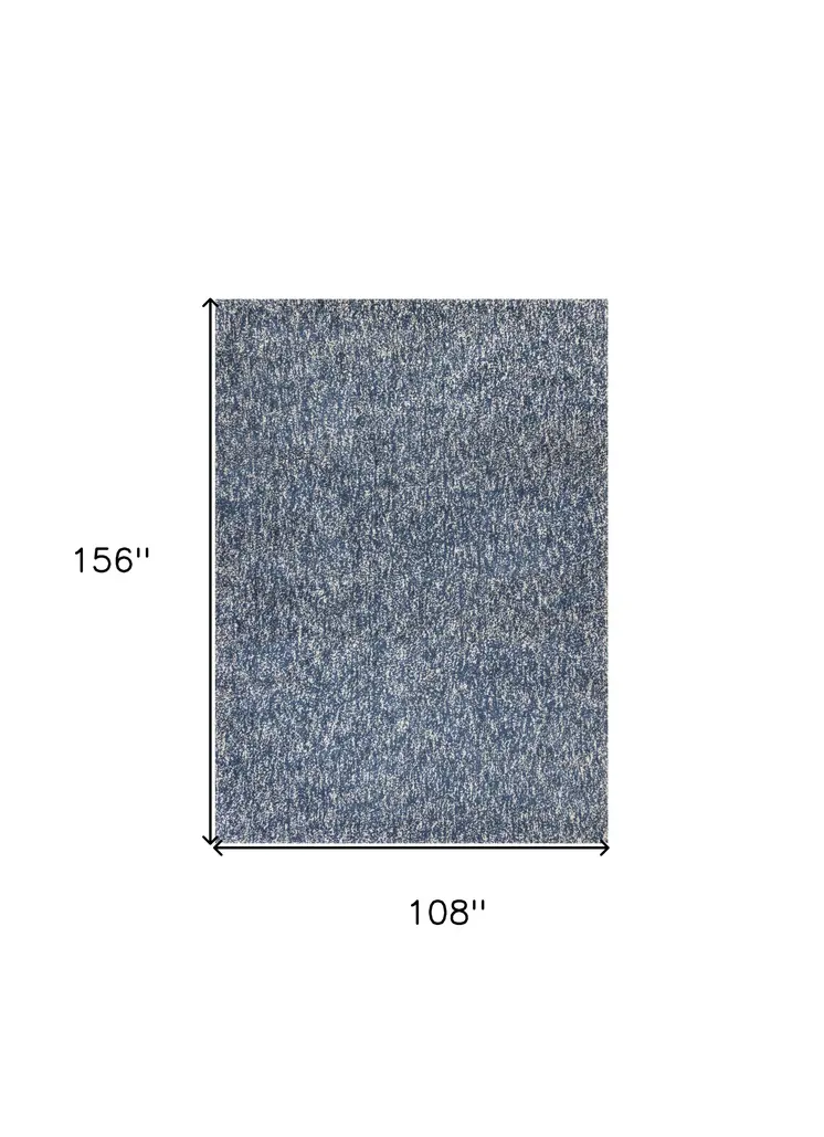 9' X 13' Ivory Abstract Shag Hand Woven Area Rug