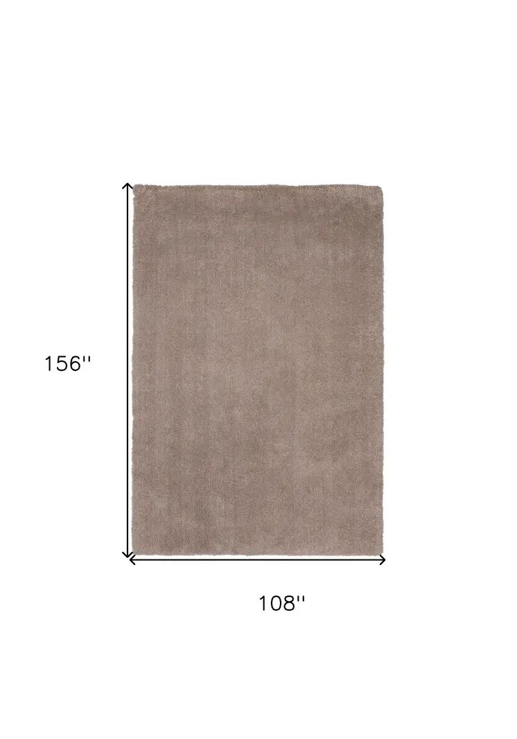 9' X 13' Beige Shag Hand Woven Area Rug