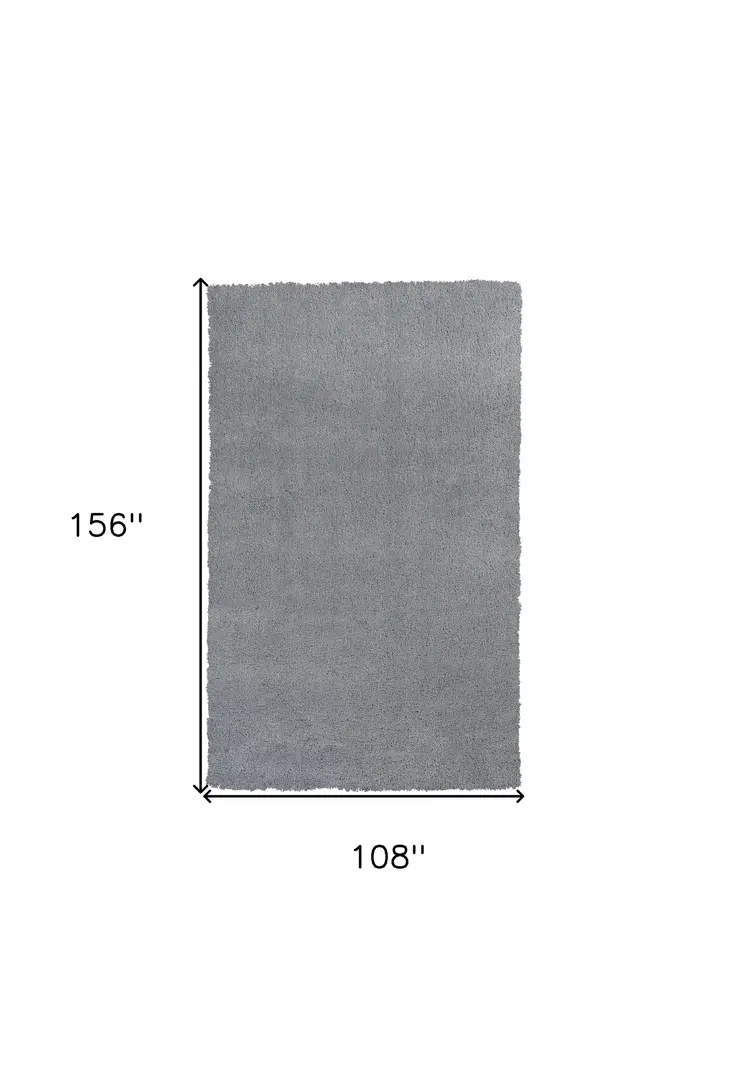 9' X 13' Gray Shag Hand Woven Area Rug