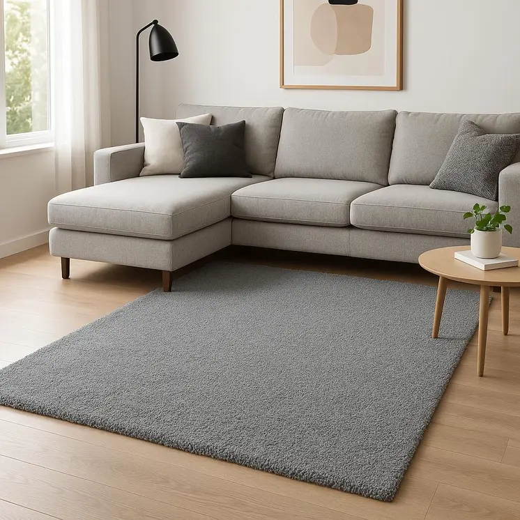 9' X 13' Gray Shag Hand Woven Area Rug