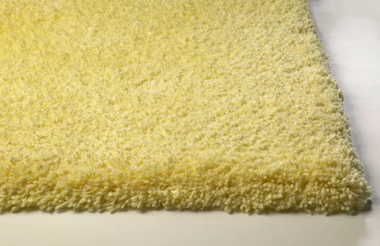 9' X 13' Canary Yellow Shag Hand Woven Area Rug