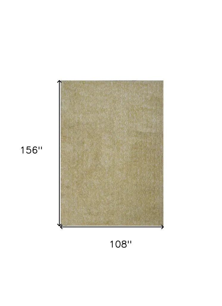 9' X 13' Canary Yellow Shag Hand Woven Area Rug