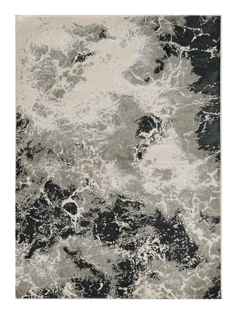 9' X 13'  Polyester Silver Area Rug