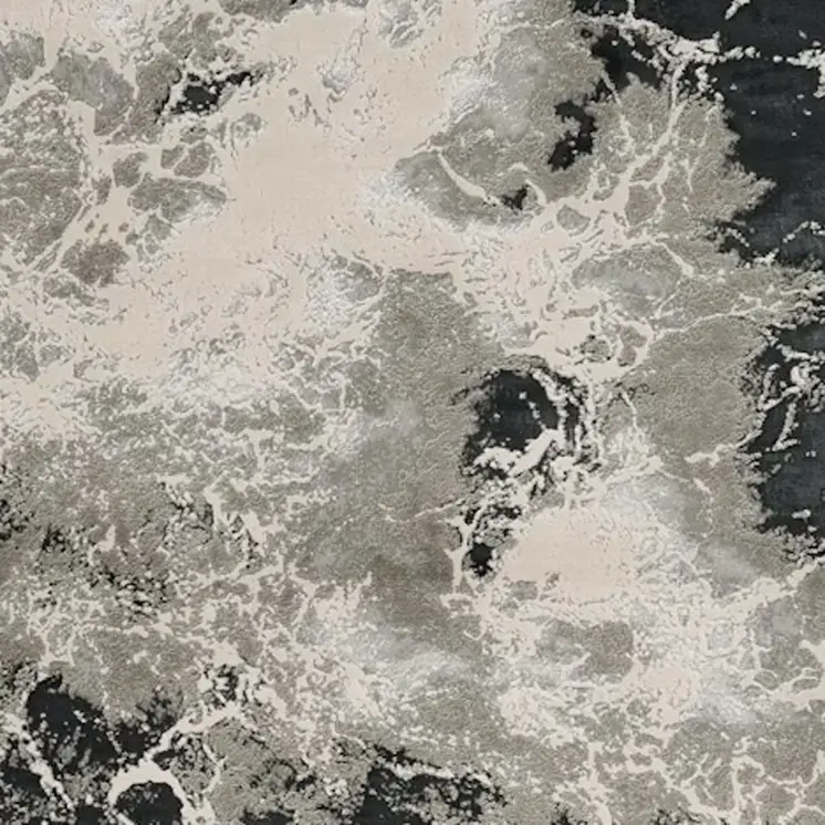 9' X 13'  Polyester Silver Area Rug