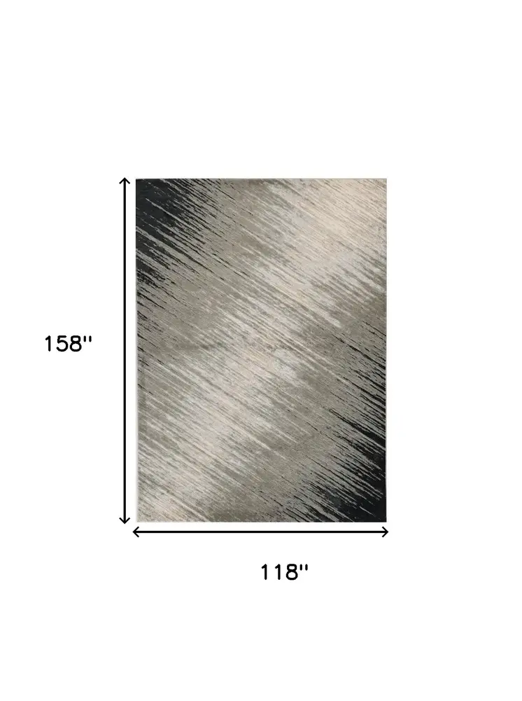 9' X 13'  Polyester Silver Grey Area Rug