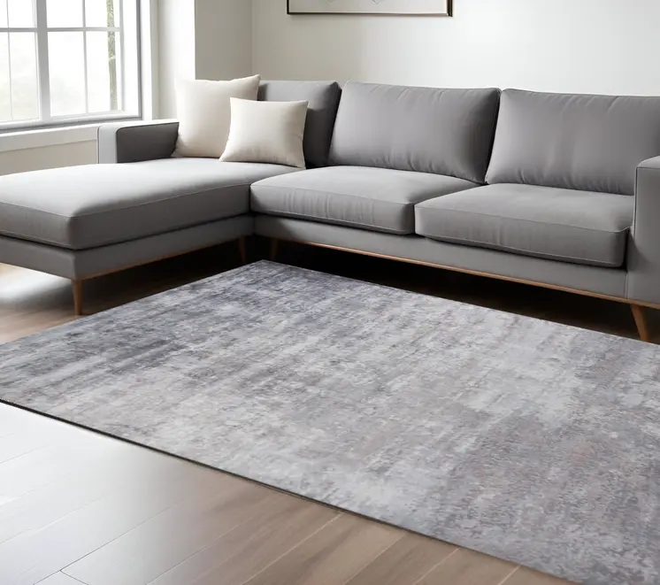 9' X 12' Gray Abstract Hand Loomed Area Rug