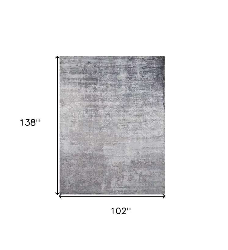 9' X 12' Gray Abstract Hand Loomed Area Rug