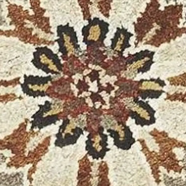 9' X 13' Gray Brown And Ivory New Zealand Lambs Wool Floral Hand Tufted Area Rug