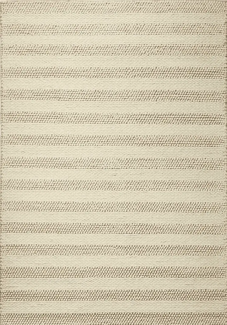 9' X 13' Wool White Area Rug