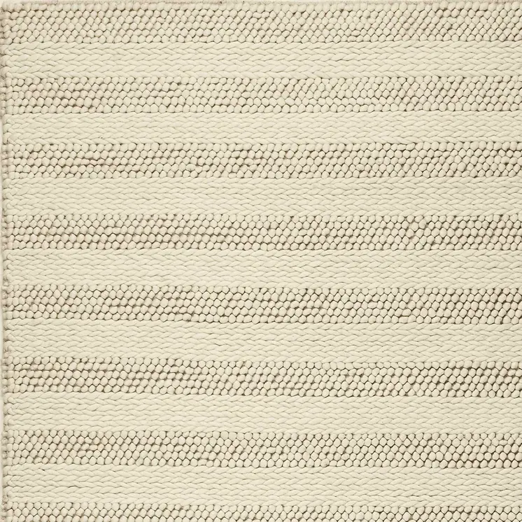 9' X 13' Wool White Area Rug