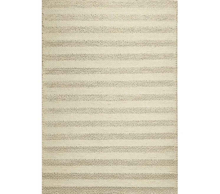 9' X 13' Wool White Area Rug