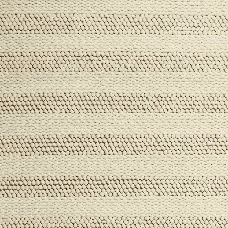 9' X 13' Wool White Area Rug