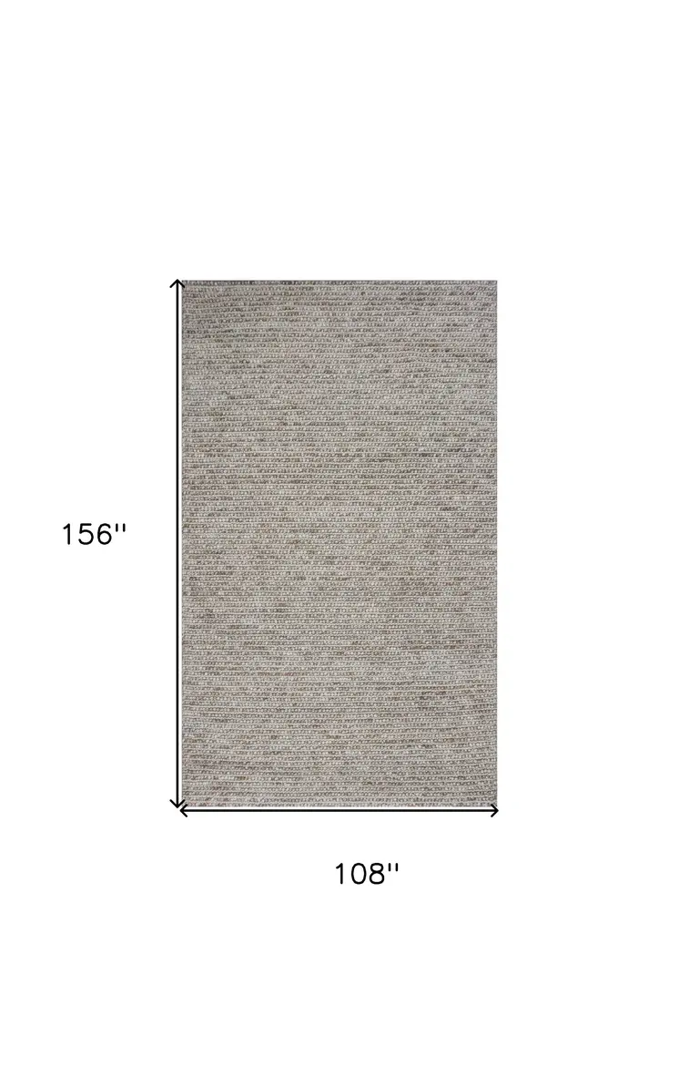 9' X 13' Natural Beige Hand Woven Knobby Loop Indoor Area Rug