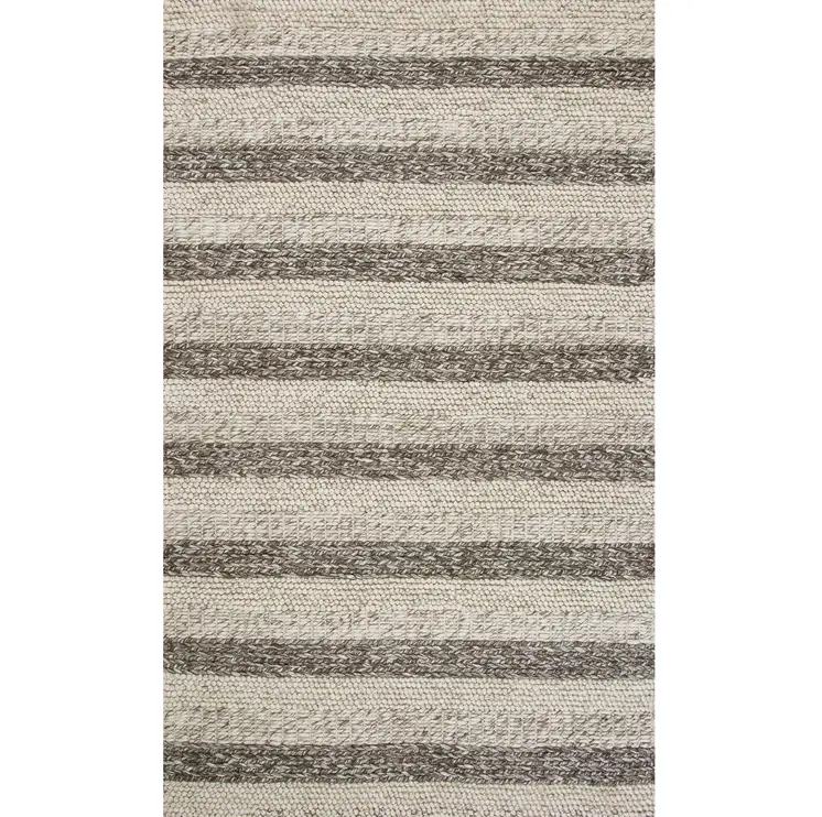 9' X 13' Wool Grey Or  White Area Rug