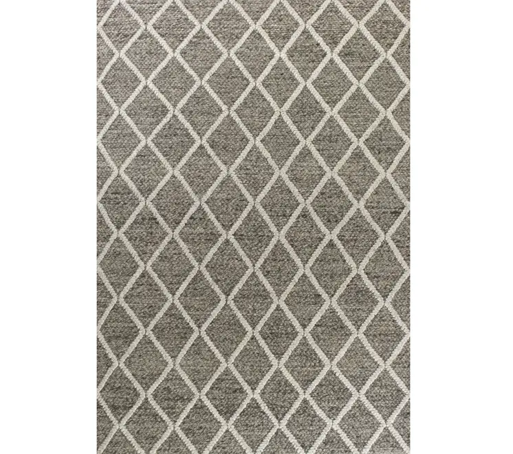 9' X 13' Wool Dark Grey Area Rug