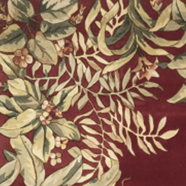 9' X 13' Ruby Red Wool Floral Hand Tufted Area Rug