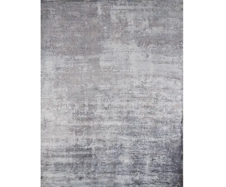 9' X 13' Light Gray Abstract Hand Loomed Area Rug