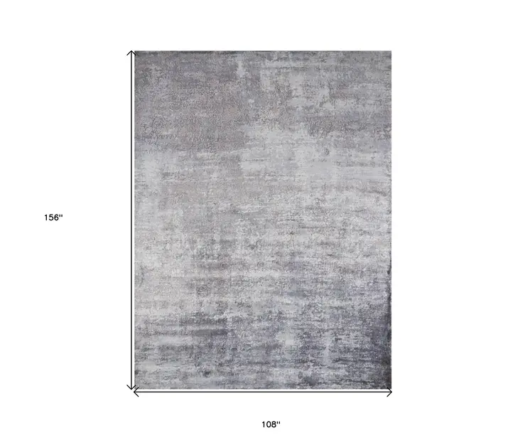 9' X 13' Light Gray Abstract Hand Loomed Area Rug