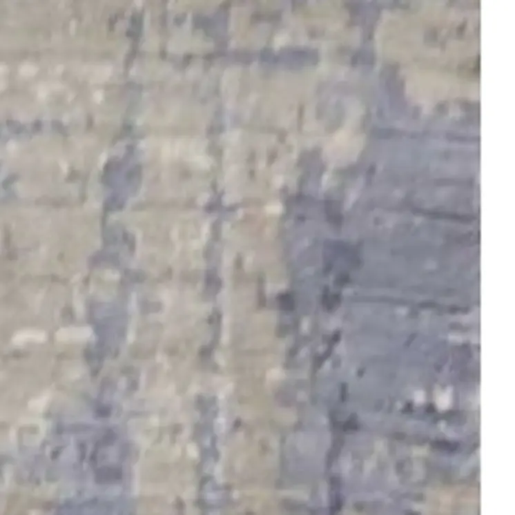 9' X 13' Grey Blue Hand Loomed Abstract Brushstroke Indoor Area Rug