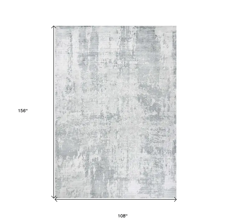 9' X 13' Gray Abstract Hand Loomed Area Rug