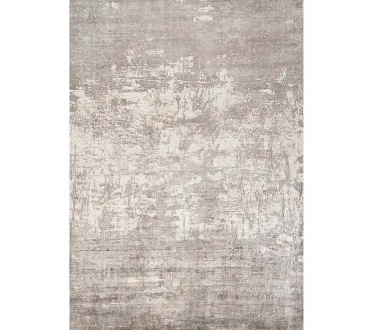 9' X 13' Beige Hand Loomed Abstract Brushstroke Indoor Area Rug
