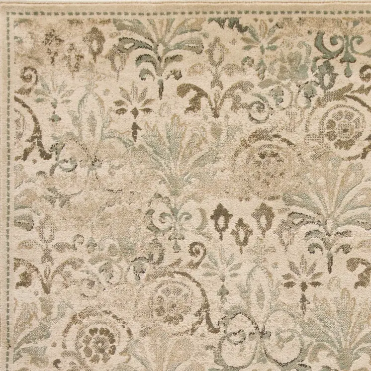 5' X 8' Ivory Vintage Area Rug