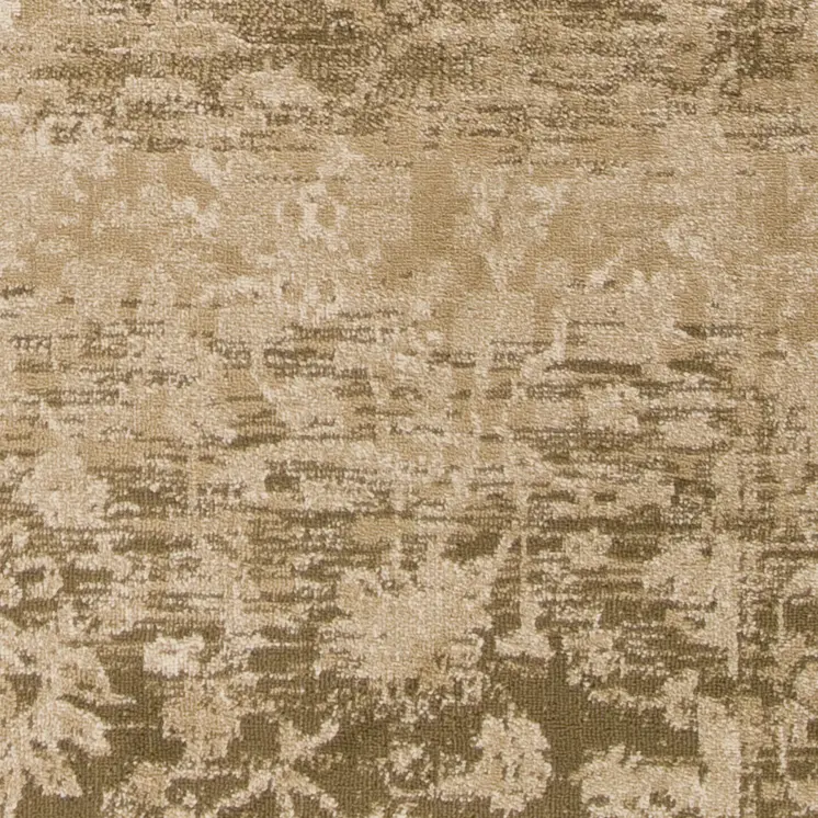 5' X 8' Beige And Tan Floral Distressed Area Rug