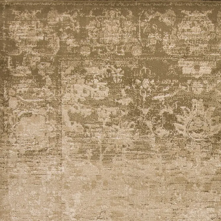5' X 8' Beige And Tan Floral Distressed Area Rug